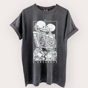Oversized Tarot Card Grunge TShirt: L’AMOURUEX